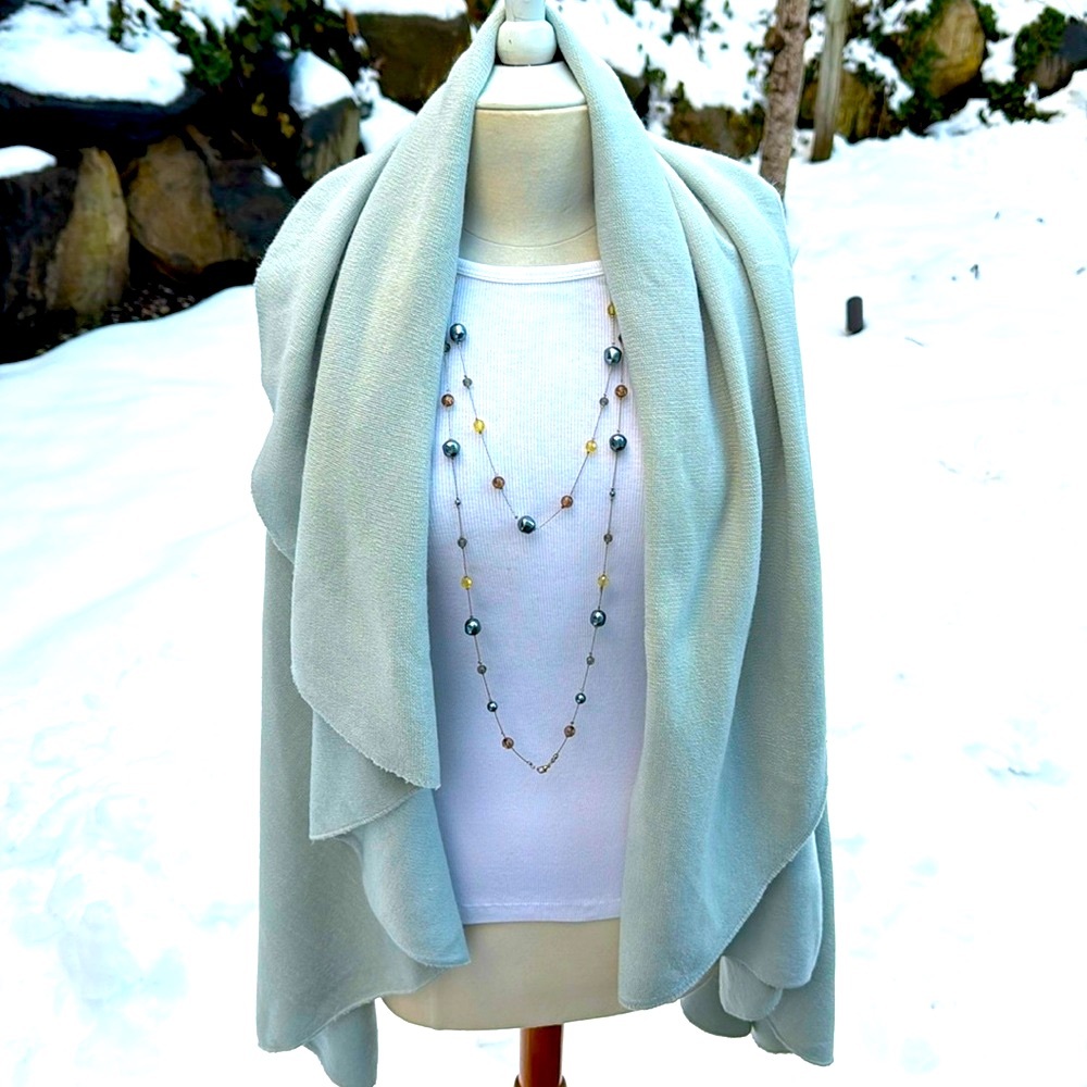 LOOK MINTY BLUE / GREEN RUFFLEY SWEATER VEST - ONE SIZE - NEW!🩵💚